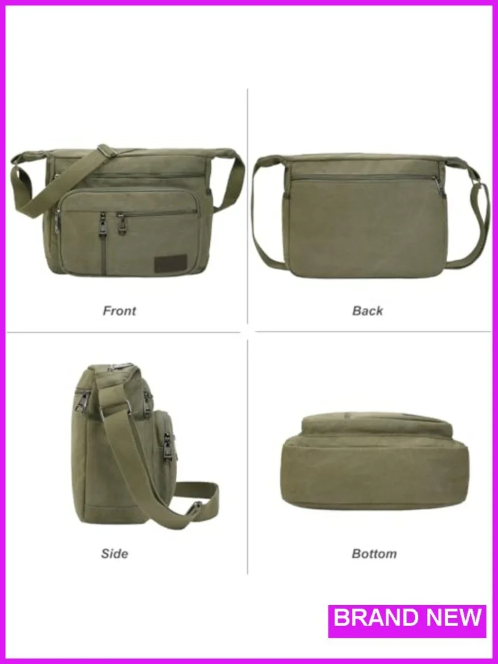Canvas Messenger Bag Satchel Vintage Shoulder Crossbody Unisex